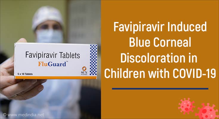 Favipiravir在患有COVID的儿童中引起眼睛颜色变化的副作用